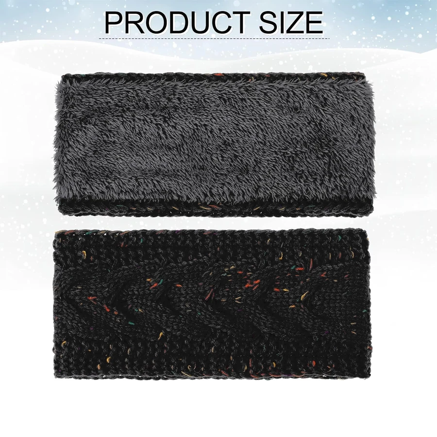 SSUNTAK Women Winter Knitted Headband Fleece Lined Twist Cable Knit Ear Warmer Headband Wide Warm Hair Band for Female Outdoor