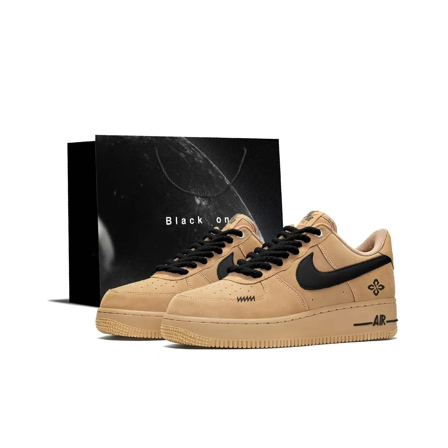 Nike Air Force 1 Black Brown Warrior Thermal Height Increasing Abrasion Resistant CJ9179-200(Team93-S-BOX)