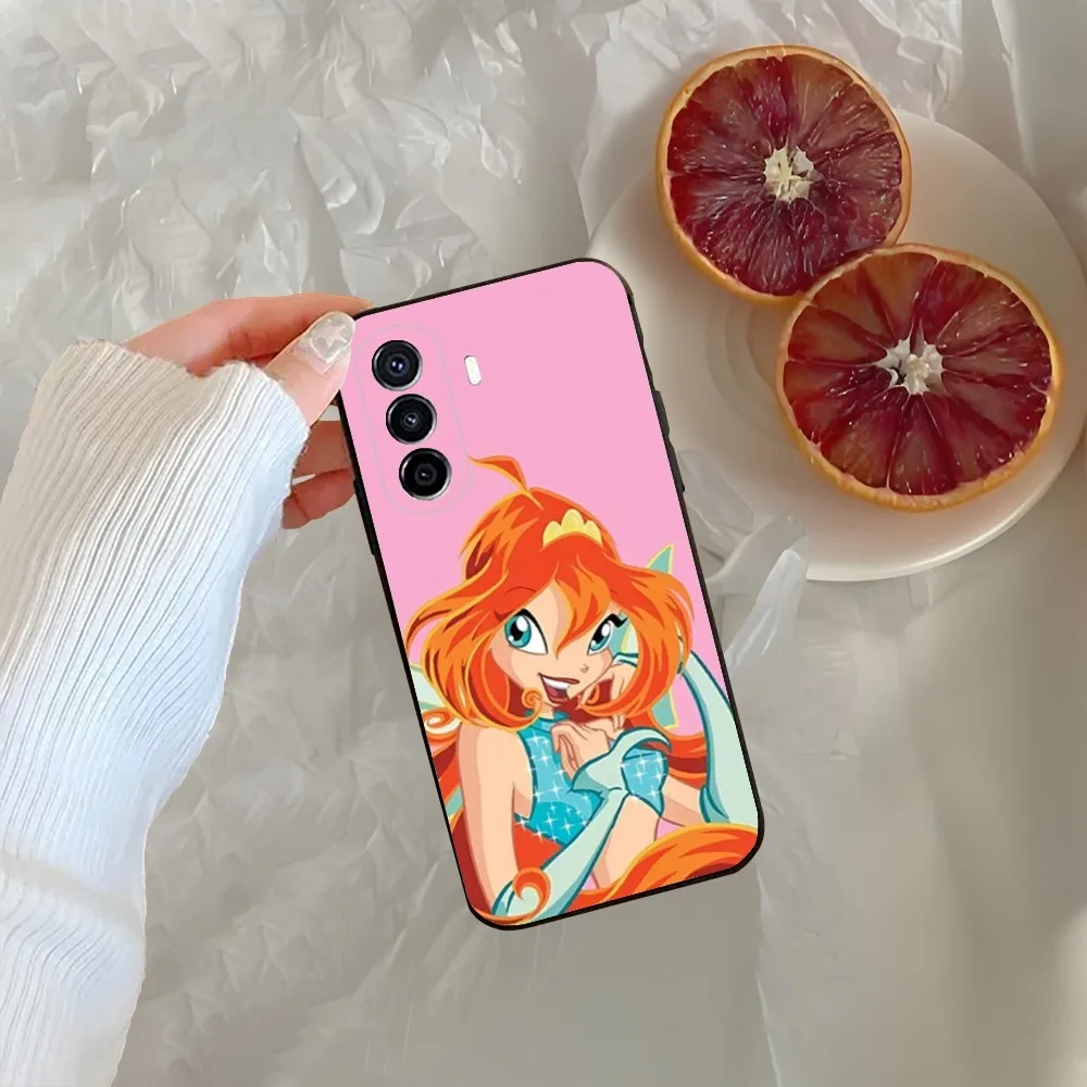 W-winx G-girls Club Cartoon Phone Case For Huawei Mate P10 P20 P30 P40 P50 Smart Z Honor 50 60 70 Pro Lite Black Case