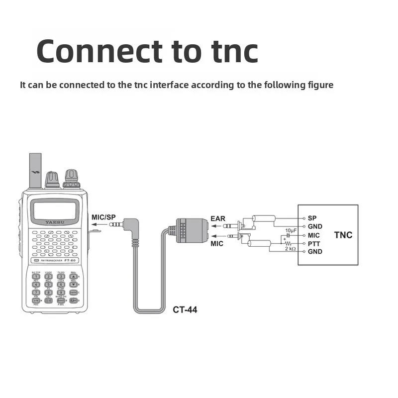 محول ميكروفون YAESU CT-44 كابل تحويل Mi يدوي 2 إلى 1