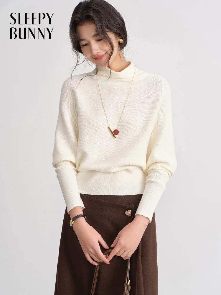 เสื้อไหมพรมผู้หญิง คอเต่า นุ่ม สบาย ทรงเข้ารูป เอวคอด ใส่ได้ทั้งฤดูหนาวและฤดูใบไม้ร่วง สไตล์ลำลอง ให้ความอบอุ่นและสง่างาม