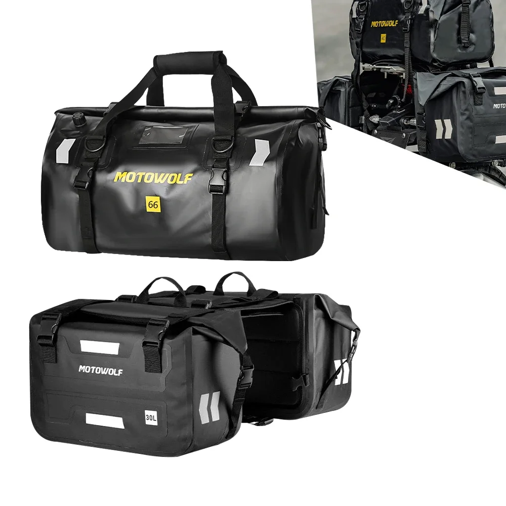 Motorcycle Saddlebags 60L 66L 40L Saddle Bags Motorcycles Skiing Travel Hiking Camping  Luggage Bag Universal Motorcycle Accesso