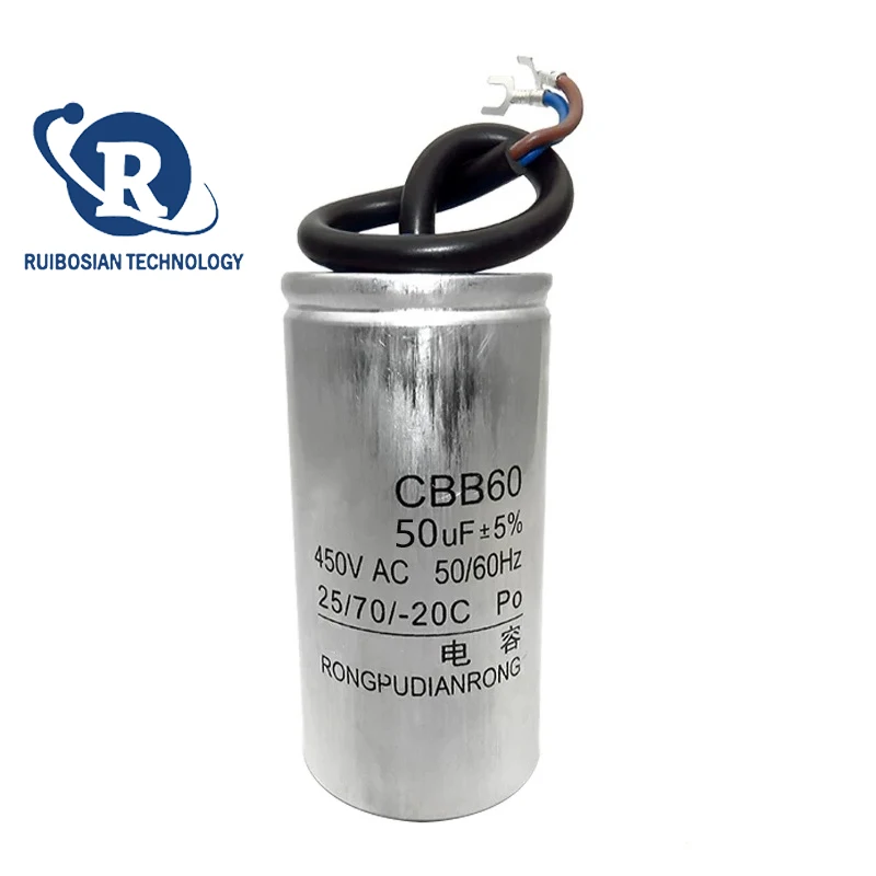 

CBB60 operating capacitor 50UF 450V motor running capacitor aluminum shell paper core explosion-proof