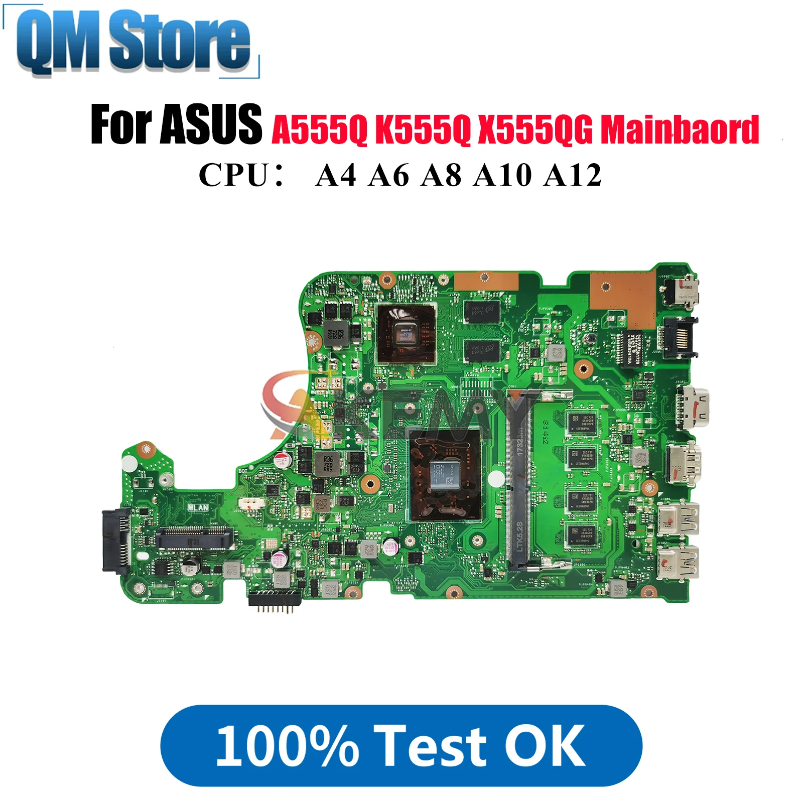 

X555QG Материнская плата для ноутбука ASUS VivoBook X555QG X555Q A555Q K555Q Материнская плата для ноутбука с процессором A4 A6 A8 A10 A12 100% тест в порядке