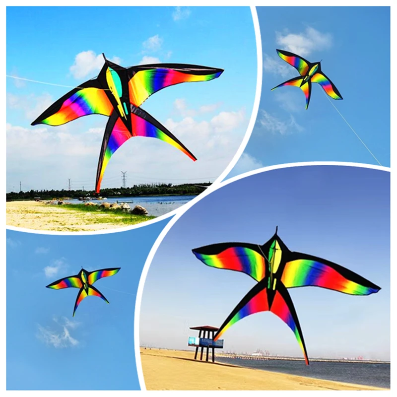 free shipping rainbow bird kite for kids kite nylon toys flying kites children kite line weifang large kite factory ikite store