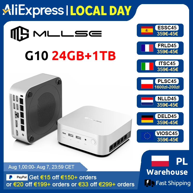 MLLSE Mini-PC G10 AMD R7 H255 24GB LPDDR5 1TB SSD 8 Kerne Desktop-Computer BT5.2 WIFI 6 HDMI TYPE-C USB