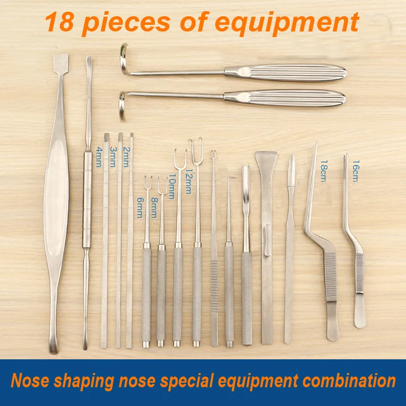 Eyelid ToolsNasal Plastic Surgery Tool 18 pieces Combination Nasal Chisel Joseph Stripper Right Angle Double Claw Hammer Gun Gun