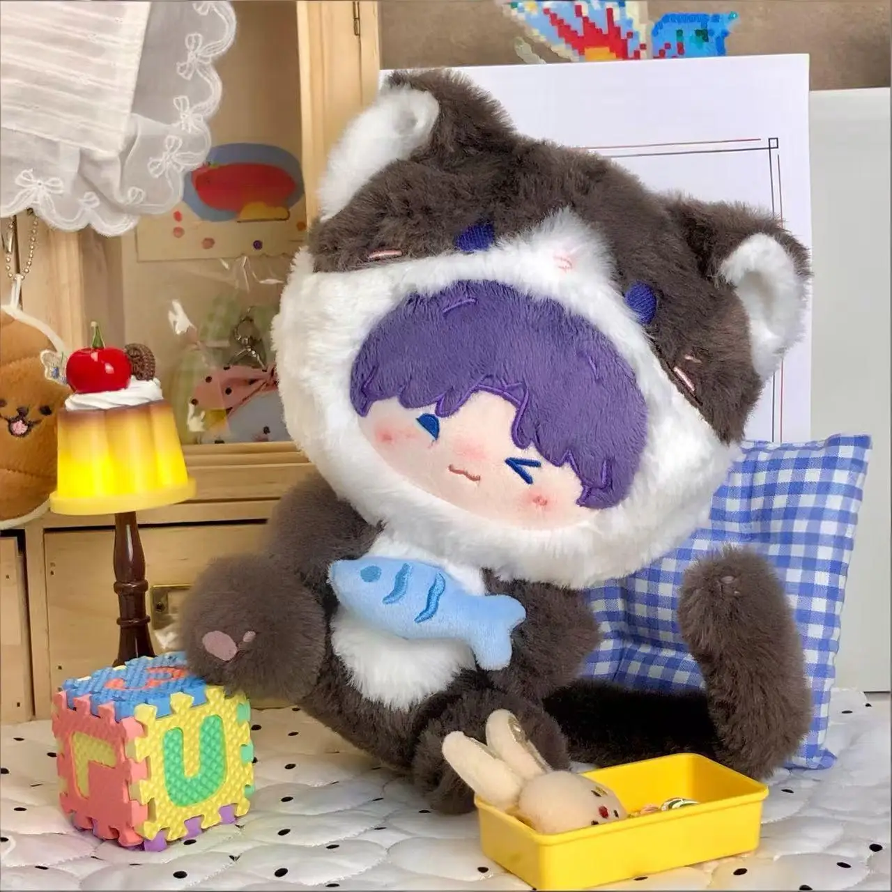 

20CM Love and Deepspace Sylus Zayne Rafayel Xavier Caleb Cosplay Plush Doll Kawaii Soft Stuffed Cat Toy Kids Birthday Xmas Gifts