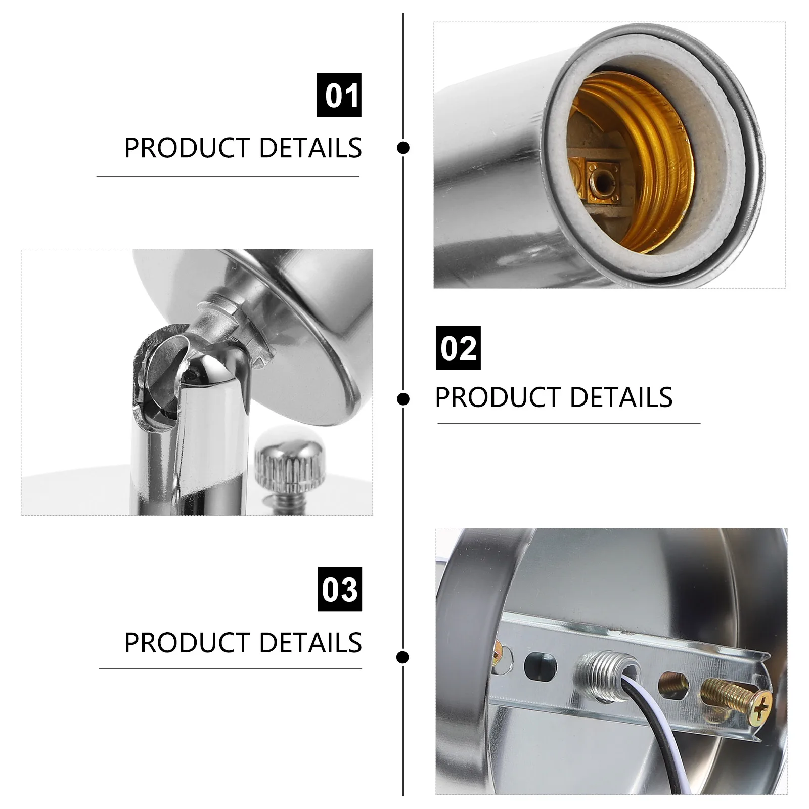 

E27 Thread Lamp Holder 180 Degree Rotation Rotatable Bulb Socket Wall Base Holder Compatible with Pendant Light Screw Socket