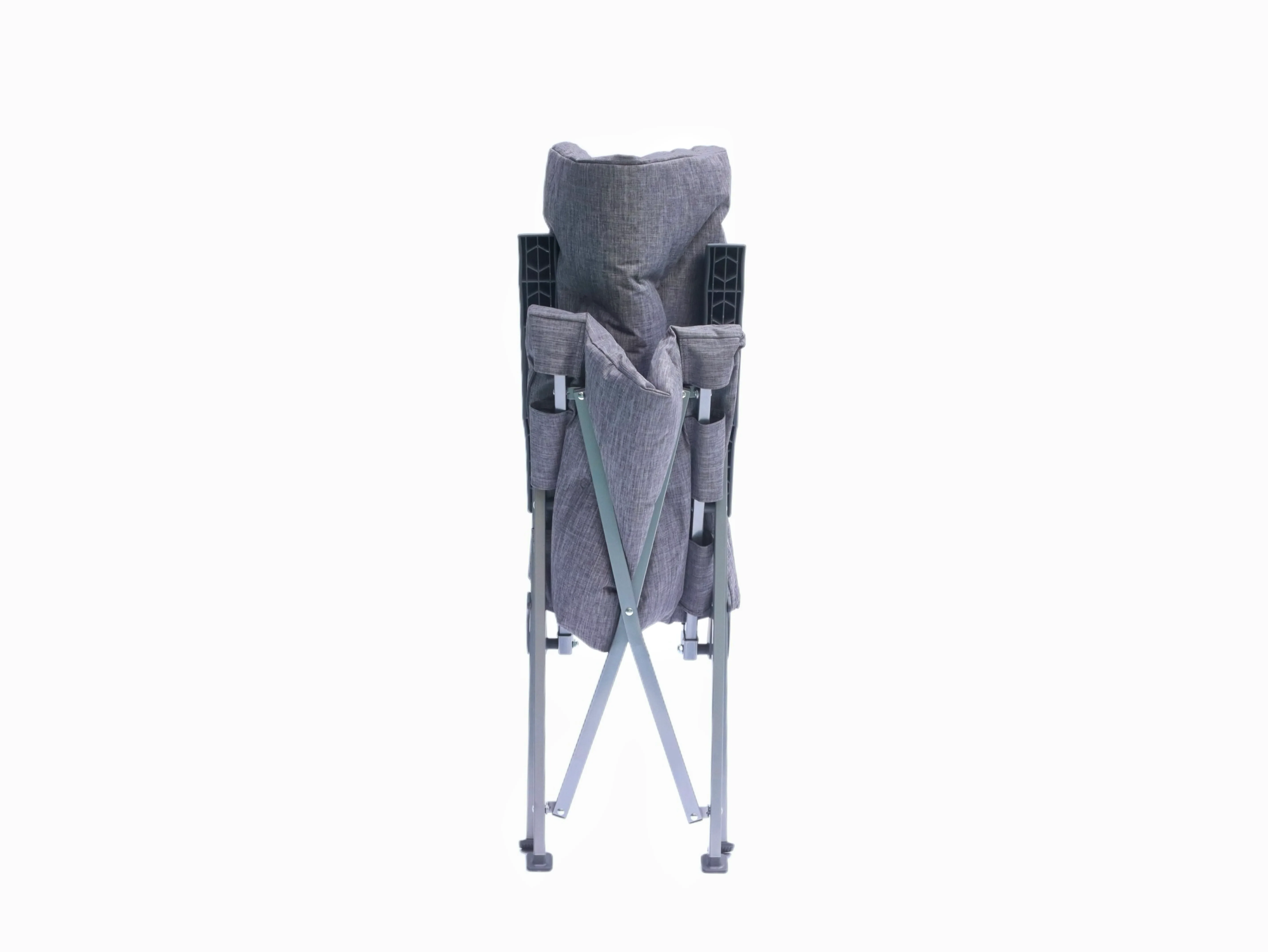 fm-Outdoor Light Weight Foldable Portable 4-Level Adjustable Metal Reclining Camping Beach Chair With Cotton Padding