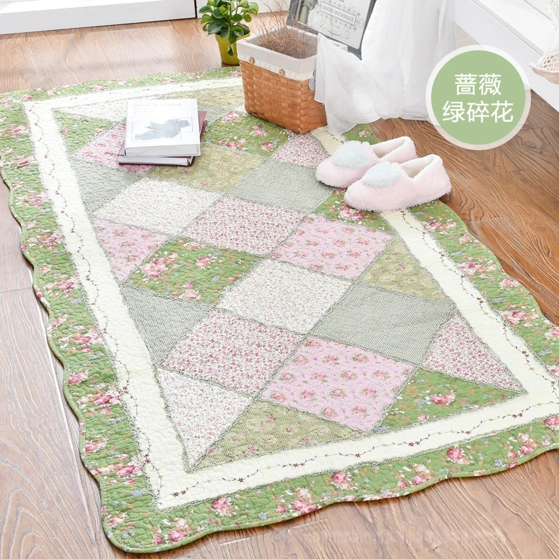 Carpet Soft Quilting Seam Handmade Patchwork Cotton Carpet Quality Anti-slip Carpets for Bedroom Living Room Doormat Area Rugs