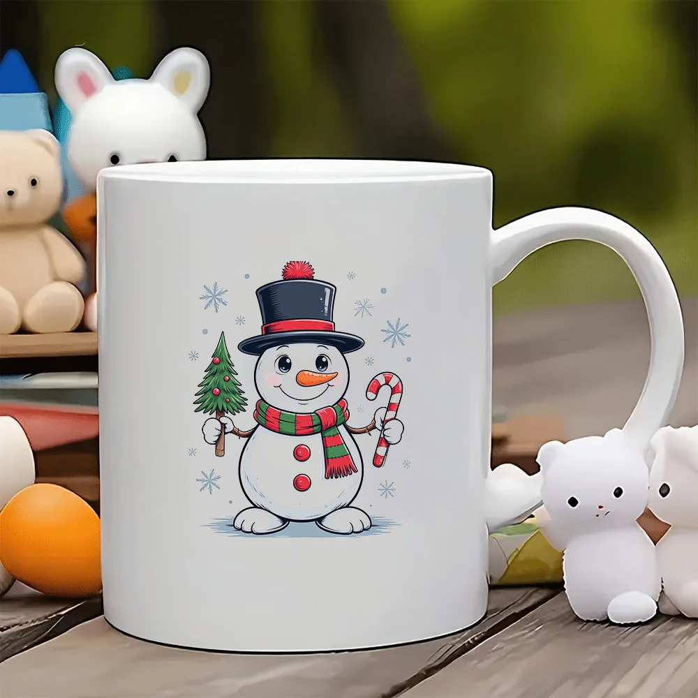 

11oz Cartoon Snowman Mug + Christmas Gift Christmas Cup Kids & Family Office Creative Coffee Cup
