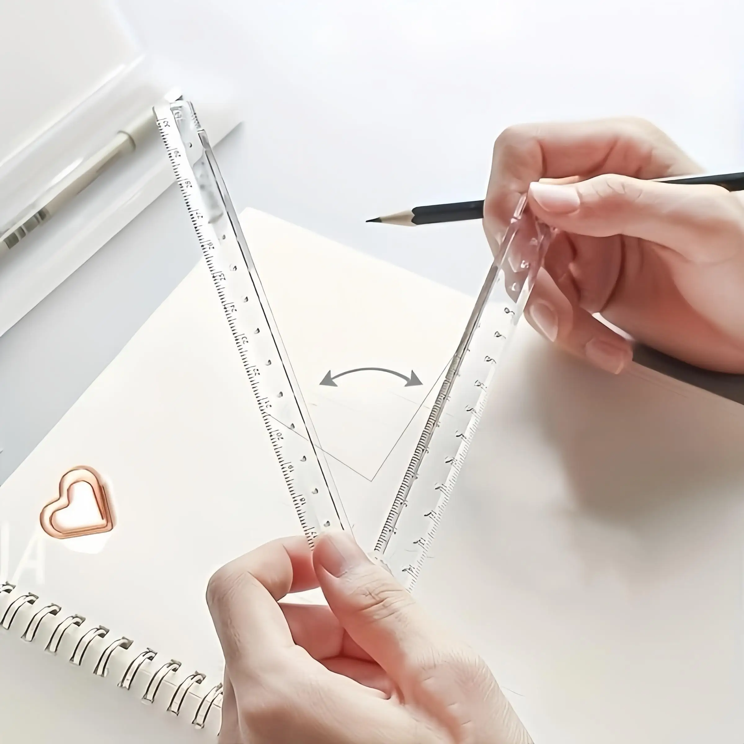 Colorful transparent folding ruler, 15-30 cm long, student drawing and measuring ruler, school office supplies