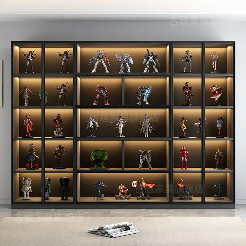 Aangepast. Nieuwe vitrinekast gemaakt van glas Productvitrine Speelgoedopslagmodel Handgemaakte bouwsteen Decoratiekabine