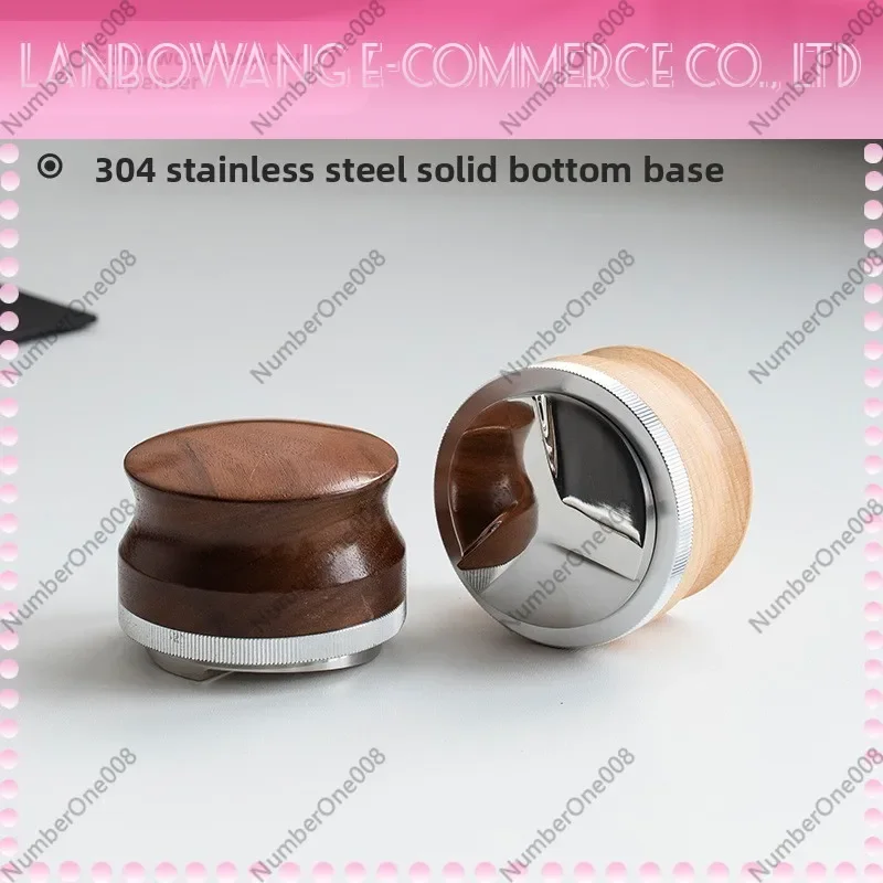 304 Stainless Steel Coffee Tamper 51mm 53mm 58mm Solid Wood Distributor Leveler for Espresso Machine