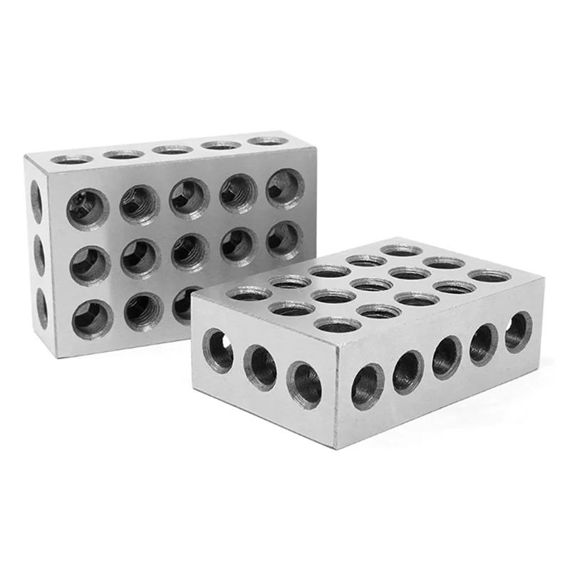 A06R 1-2-3 Inch 23-Hole Parallel Pad Milling Machine Parallel Pad Vise Flat Contour Block Woodworking Milling Tool Easy Install