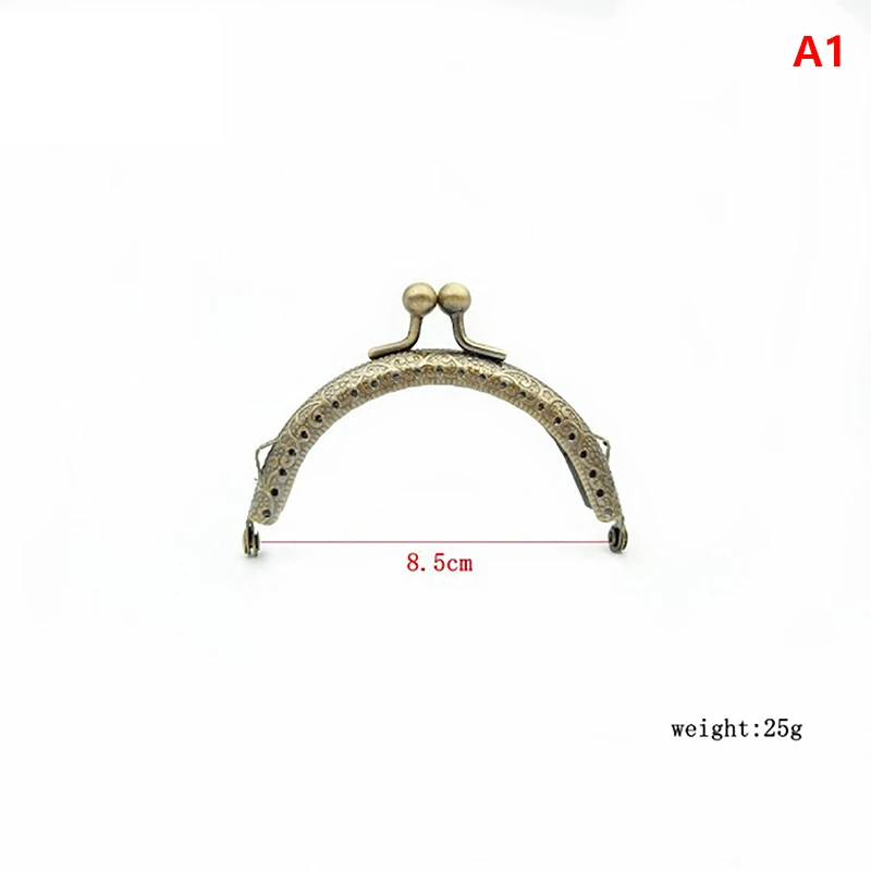 8.5/10.5/12.5/15/20.5cm DIY Metal semicirc Frame Purse Handle Coin Bags Metal Kiss Clasp Lock Frame Accessories