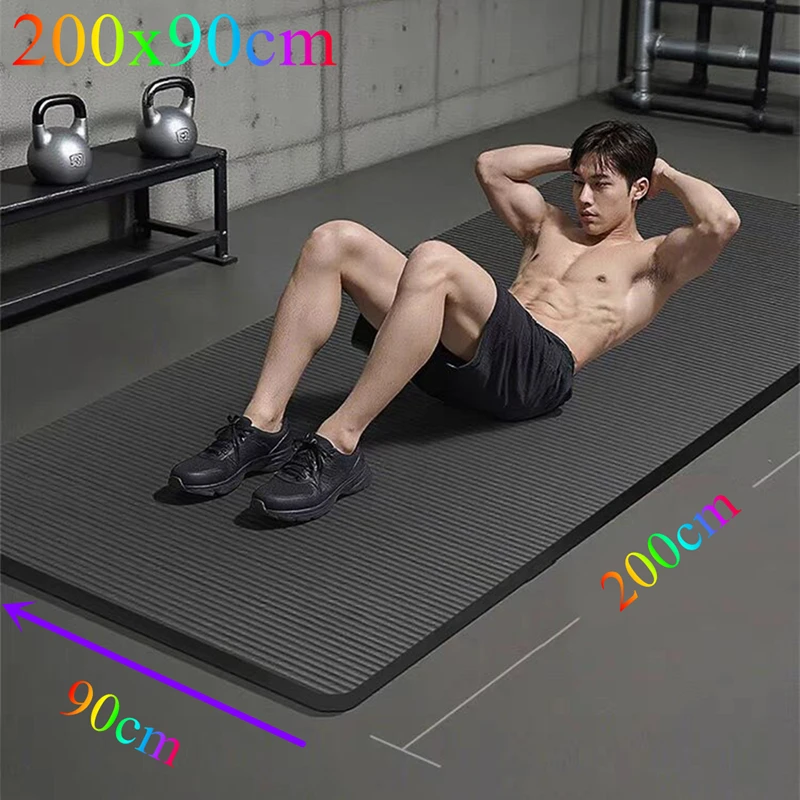 Widen By 200 x 90 cm Yoga-Matten, rutschfeste Sport-Fitness-Matte, Decke für Übungen, Yoga und Pilates, Gymnastikmatte, Fitnessgeräte