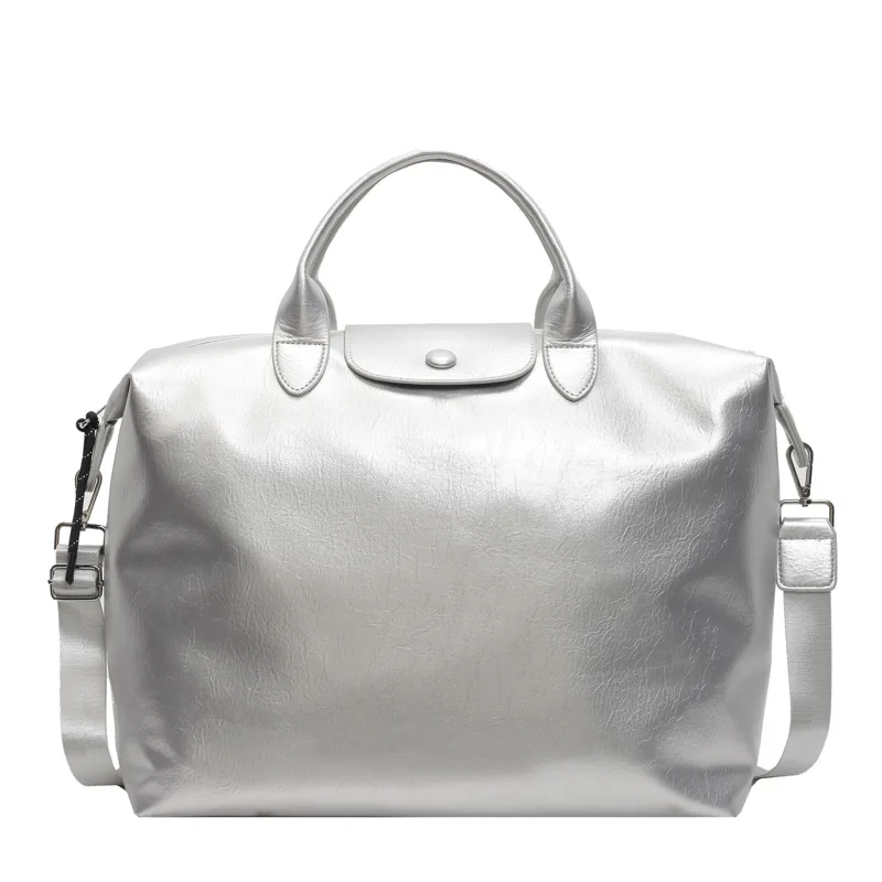 

Women Travel Tote PU Leather Weekender Duffle Large Capacity Soft Hand Carry Shoulder Satchel Overnight Stylish