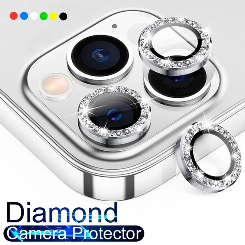 Camera Protector for IPhone 12 13 14 Pro Max Mini Shiny Diamond Lens Protective Film for IPhone 14 Plus 12 13 Pro Camera Glass