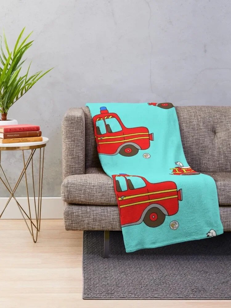 firetruck red vintage fire truck new york Throw Blanket Fluffys Large Soft Big Blankets