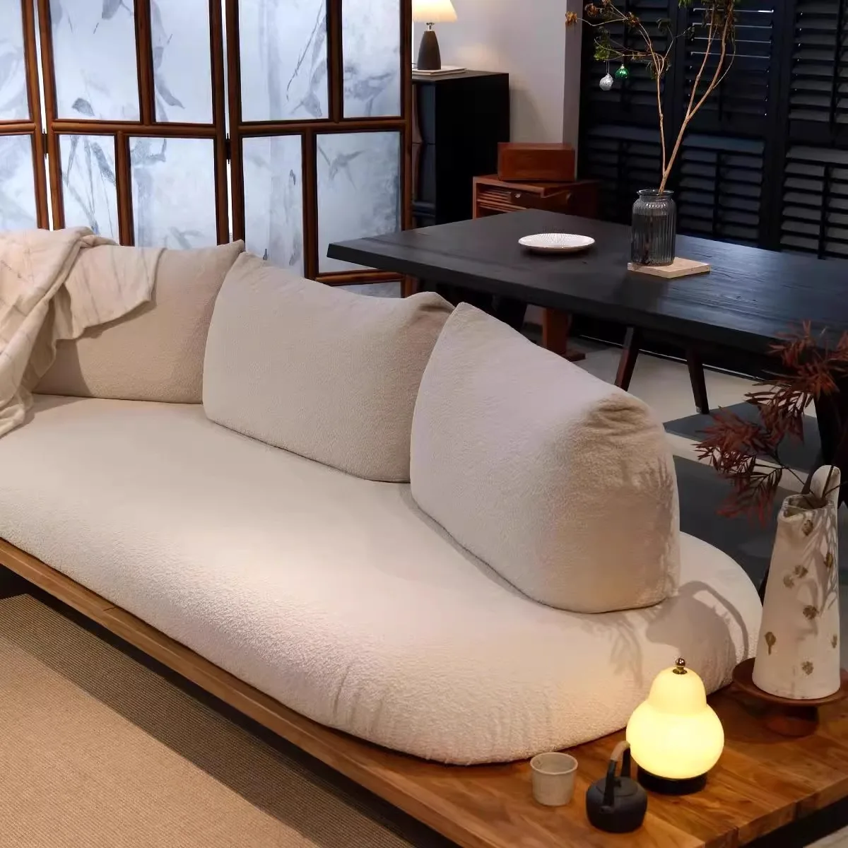 شقة صغيرة للسرير والإفطار أريكة متوسطة وقديمة الطراز مخمل حبيبي عالي الارتداد ياباني تاتامي وابي سابي سجل الرياح #4