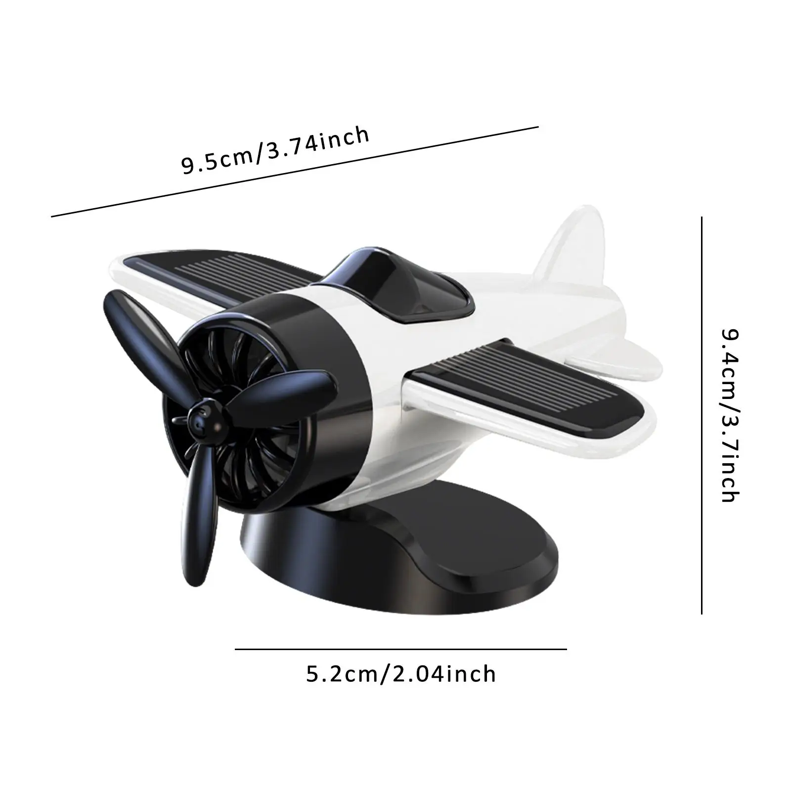 Solar Aircraft Model Sun Operated Car Interior Decoration for Birthday Gift Vehicle Decoration Office Workplace Home Desk