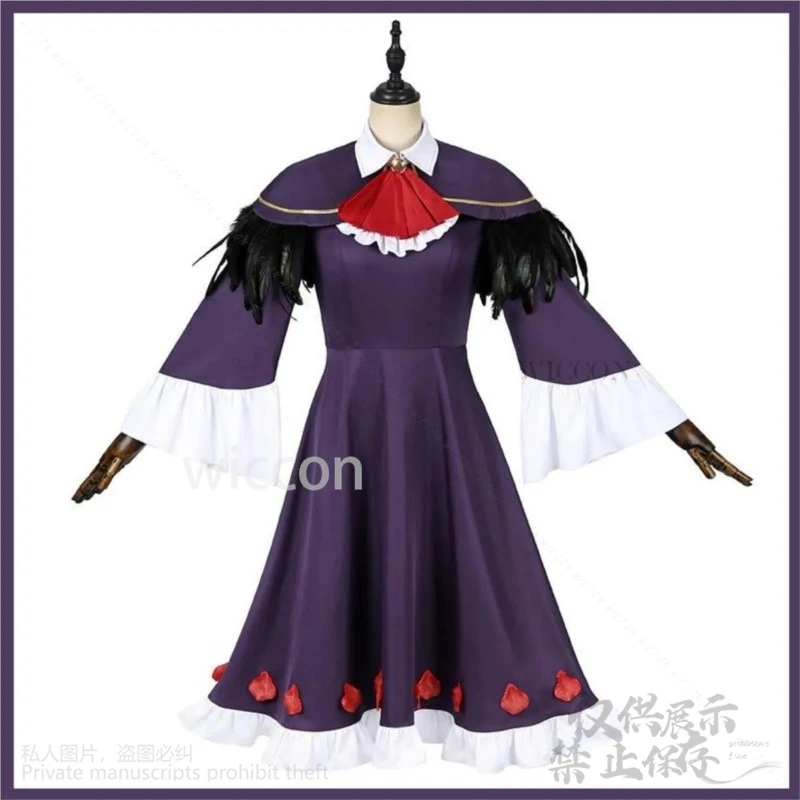 Anime Puella Magi Madoka Magica Cosplay Akemi Homura Costume Deep Purple Dress Lolita Shawl Wig Woman Sexy Halloween Suit JK