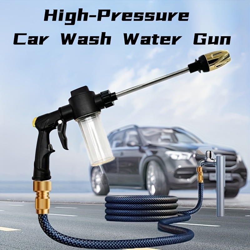  3-Speed High-Pressure Water Gun, Foam Lance Garden Sprayer, Durable Shatter-Proof Plastic, Strong Cleaning Tool 