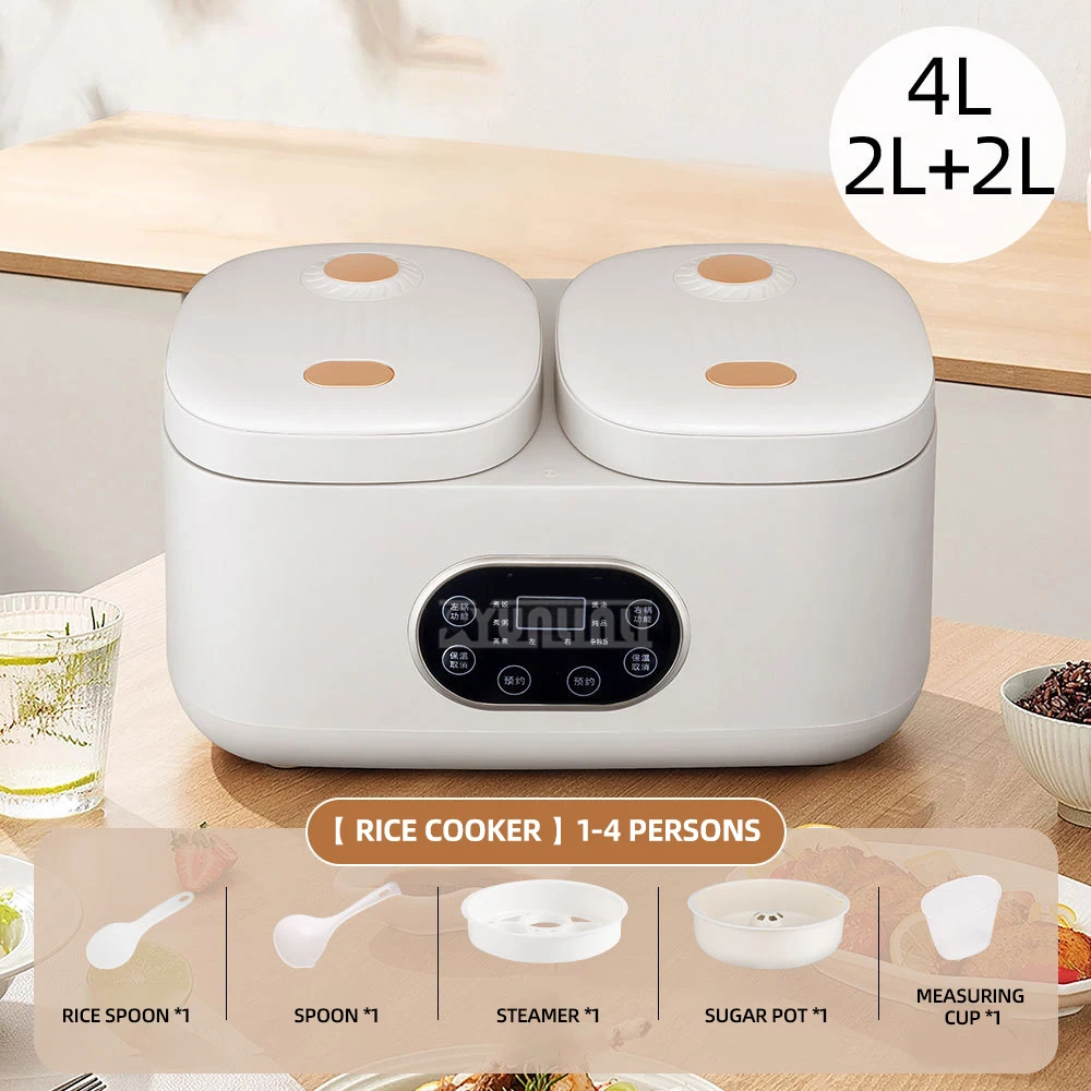 4L Double Rice Cooker Olla De Presion Electrica Multifunction Non-Stick Rice Cooking Pot Low Suga