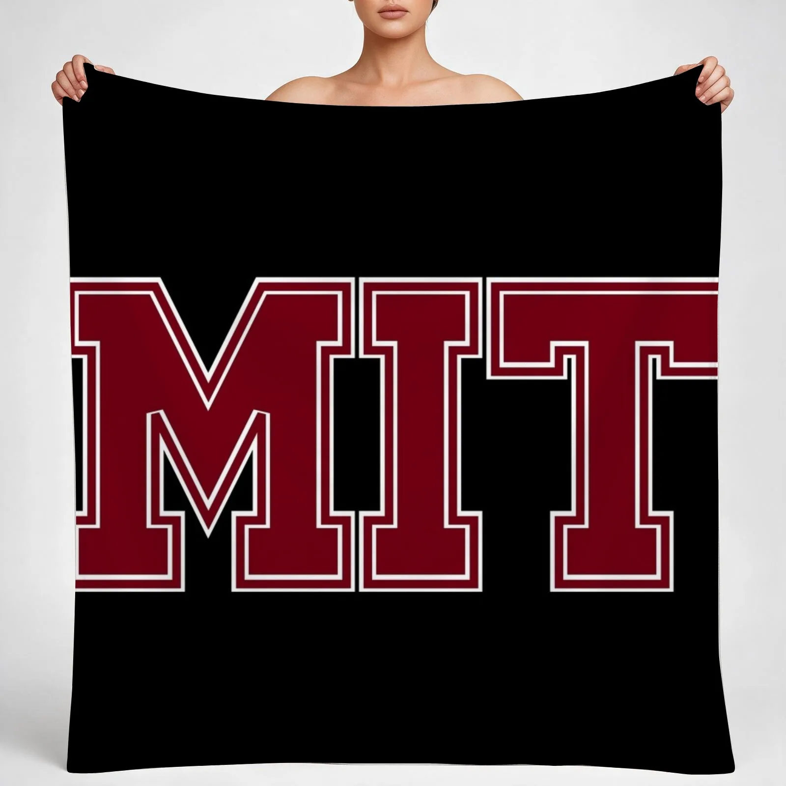 MIT University Classic Design Throw Blanket couch cozy soft plush fuzzy picnic outdoor blanket