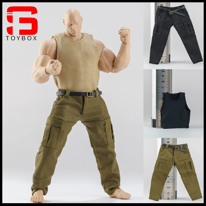 1/12 skala Enge Weste Arbeit hosen Kleidung Zubehör Modell Für 6'' Starke Muskel Männliche Soldat Action Figur Körper Puppen