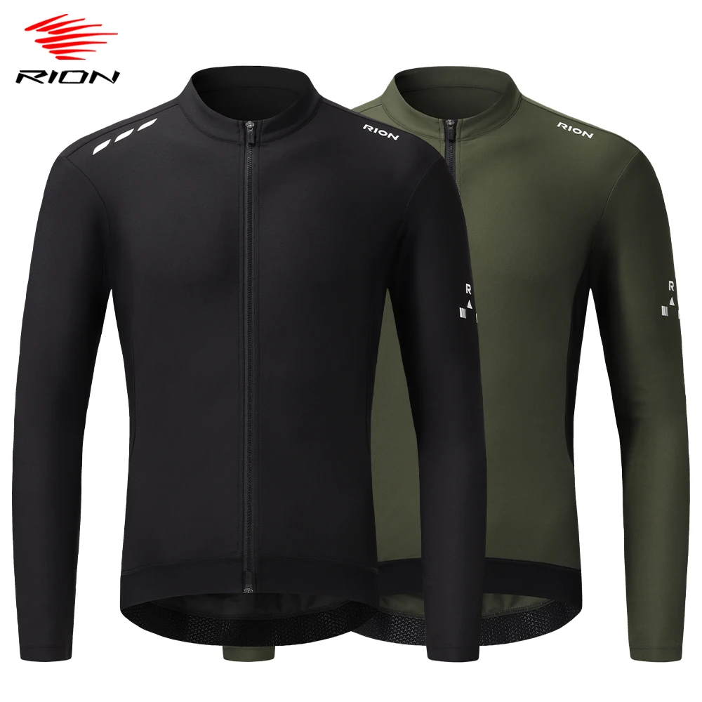 RION Men Cycling Jerseys Bicycle Clothing Road Bike Pro MTB Jerseys Windproof Long Sleeves Shirts UPF 50+ Anti-UV Spring Autumn
