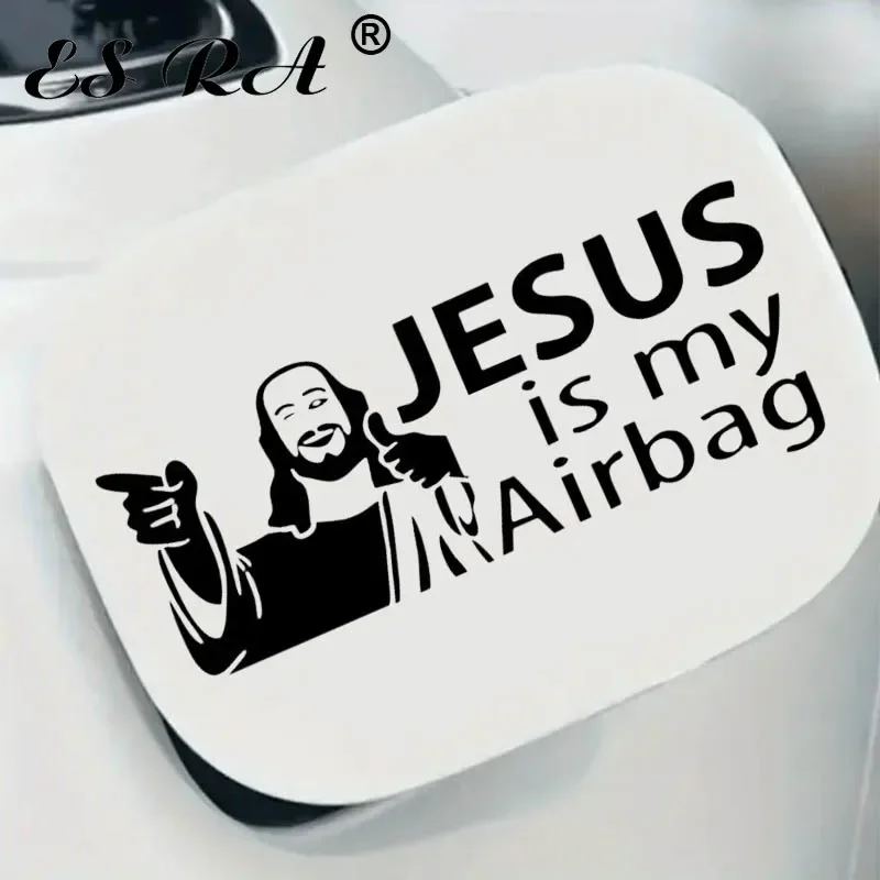 

Fuel Tank Cap Sticker Jesus Is My Airbag Engraved Reflective Decals High Quality PVC Car Sticker Waterproof Sunproof