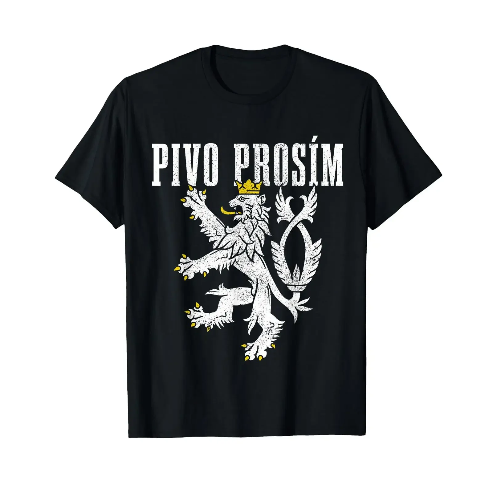 Pivo Prosim Beer Please in Czech Republic Language Prague T Shirt vintage Washed Slightly Top For Everyday Wear