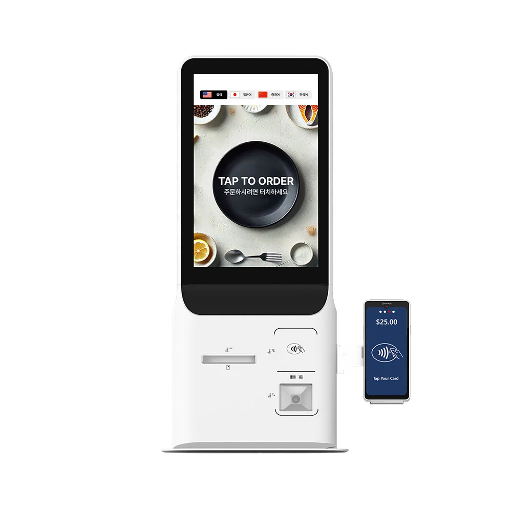 Interactive Self Service Payment Kiosk 15.6 Inch Automatic Touch Screen Kiosk Self Ordering Machine for Restaurant