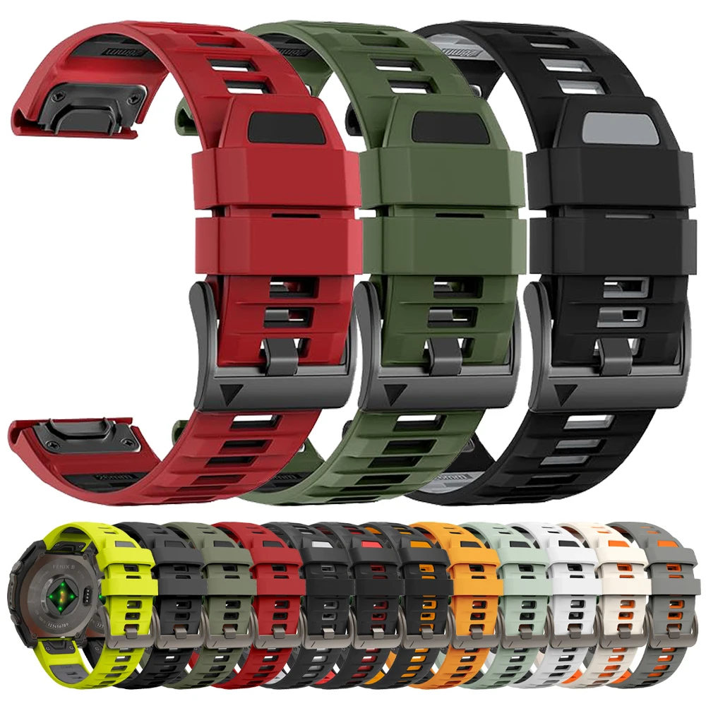 רצועת סיליקון QuickFit 22 26mm עבור Garmin Fenix 8 47 51mm AMOLED WatchBand Epix Pro/Fenix 7 7X 6 6X 5 5X Plus צמיד מקורי