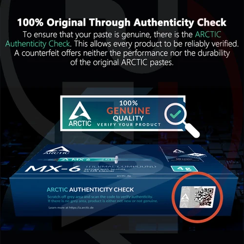 Imagen 2 del producto Pasta térmica Original ARCTIC AC MX-6, compuesto de conducción de calor, grasa de silicona para ordenador, PC, portátil, CPU, GPU, Chips de tarjeta de vídeo