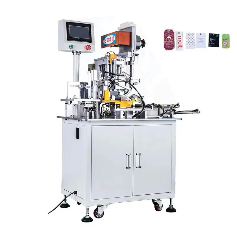 Paper Eyelet Placing Machine with washer Metal Grommet Automatic Metal Eyelet Attaching Machine Hang Tag Eyelet Punching Machine