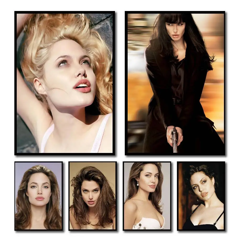 Actor Angelina Jolie Poster Self-adhesive Art Room Entrance Restaurant Wall Decor Art Painting