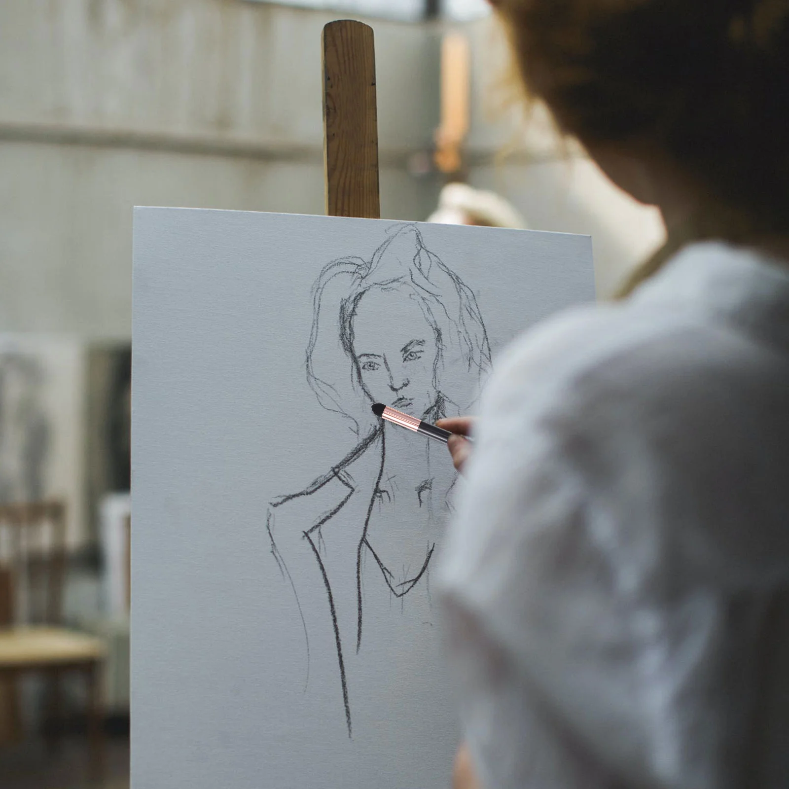 

2Pcs Dualhead Sponge Pen Blending Stump Washable Brush Sketching Drawing Tools Artist Blenders Sponge Eraser Blending Brushes