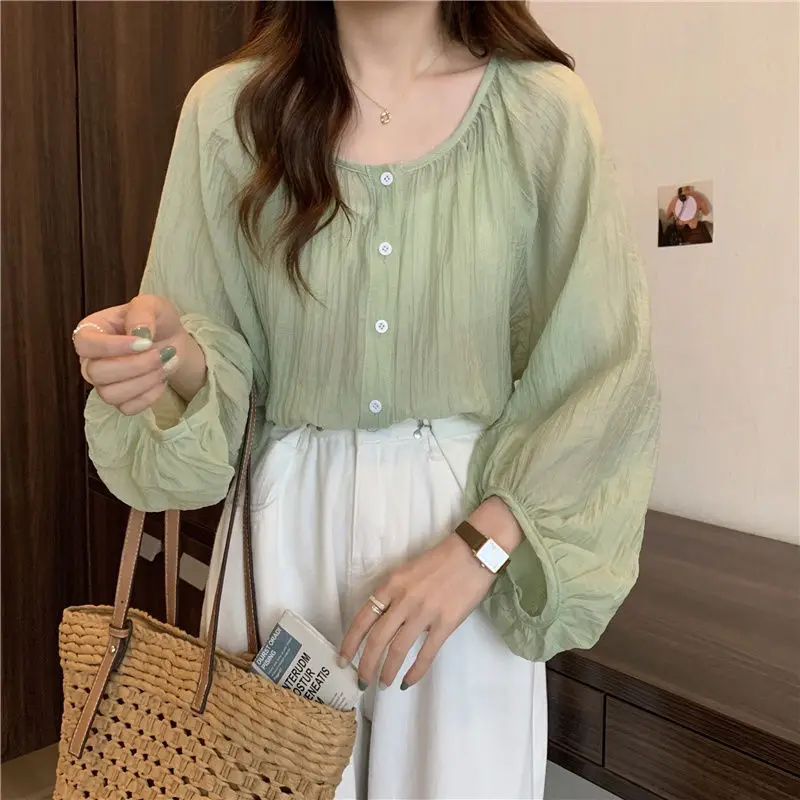 Shirts Women 5 Colors Thin Casual Student Sun-protection Harajuku High Street Femme Hipster Tender Summer Elegant Pure All-match