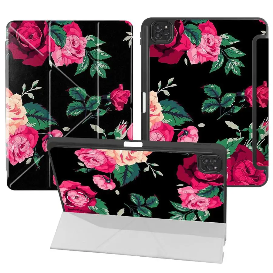 

Чехол-подставка с рисунком красной розы для iPad Mini 6 7 Air 4 5 M3 M2 1 2 M4 11 дюймов Pro 2025 Pro 11-го 10-го 9-го 8-го 7-го поколений 12.9 дюймов