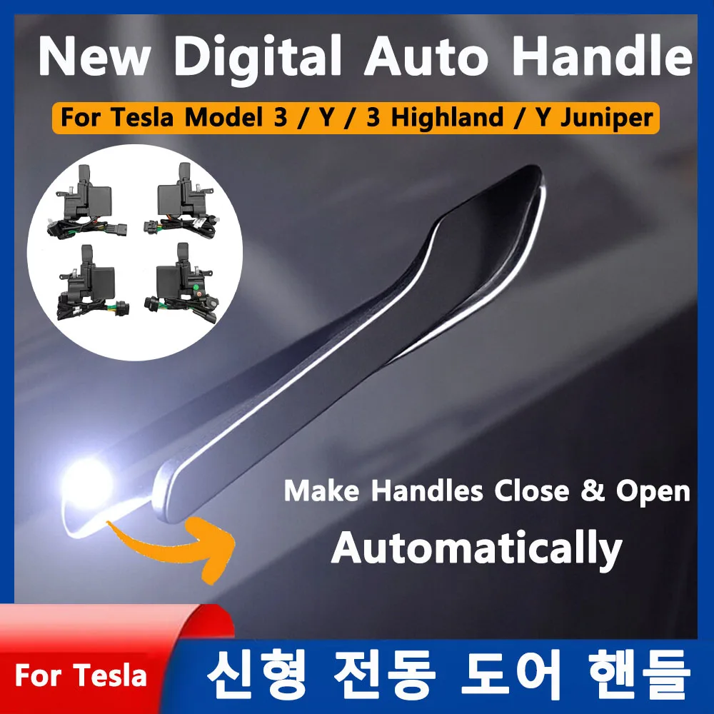 New Y Juniper OEM Chrome Door Handle  Auto Presenting for Tesla Model 3 Y 3 Highland Y Juniper Welcome Mode Multi-contact Pop Up