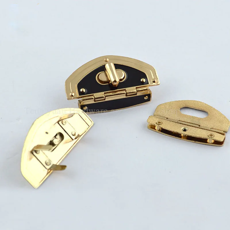 1Pcs Meetee Gold Metal Lock Clasp Turn Twist Locks Closure Snap Clip Buckles DIY Bag Purse Hardware Repair Accessories