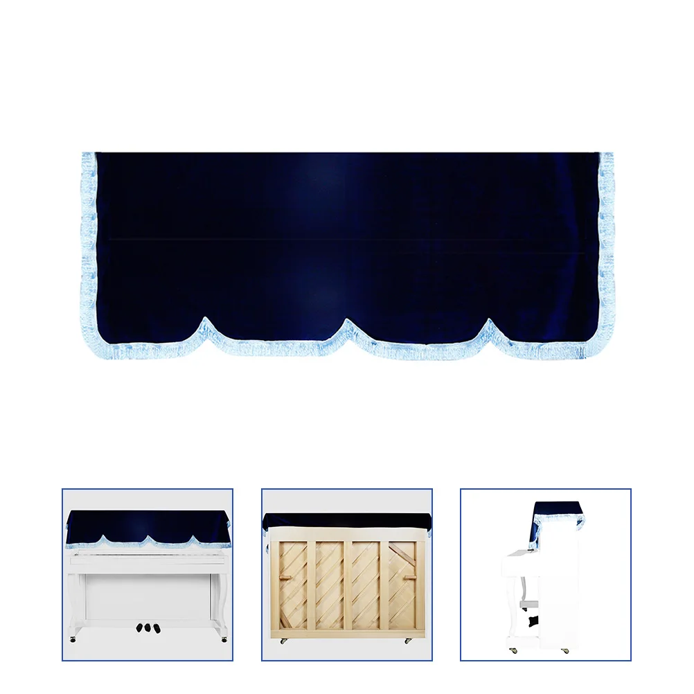 

Piano Cover Upright Keyboard Digital Dust Electric Square Tassel Golden Cloth Covers