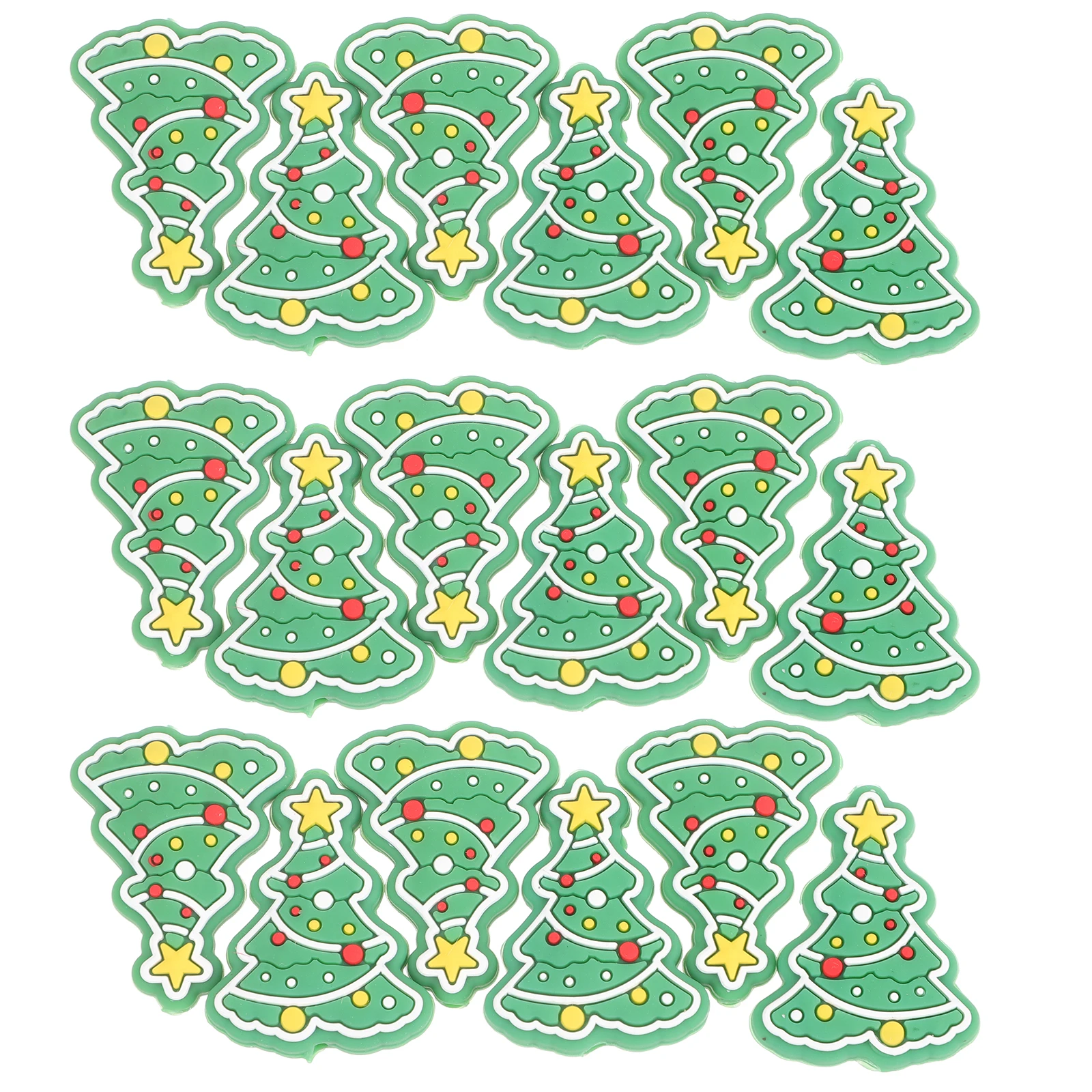 

20pcs Christmas Tree Shaped Silicone Beads Cute Xmas Element for Bracelets Necklace DIY Crafts Jewelry Making Supplies