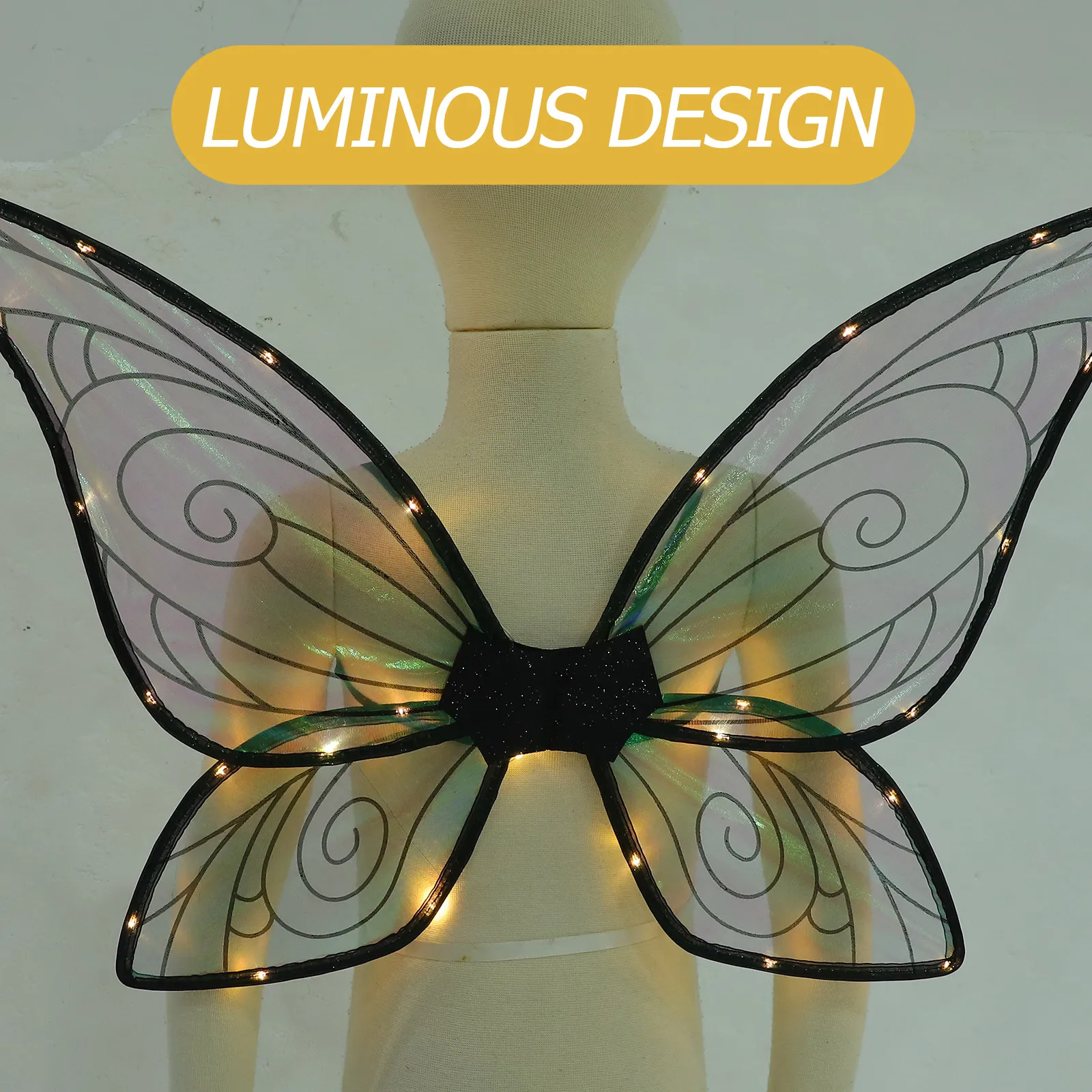 

Светящиеся крылья бабочки, декоративные крылья феи, легкий тюлевый материал для косплея, вечеринок, фестивалей, сценических выступлений, для взрослых женщин