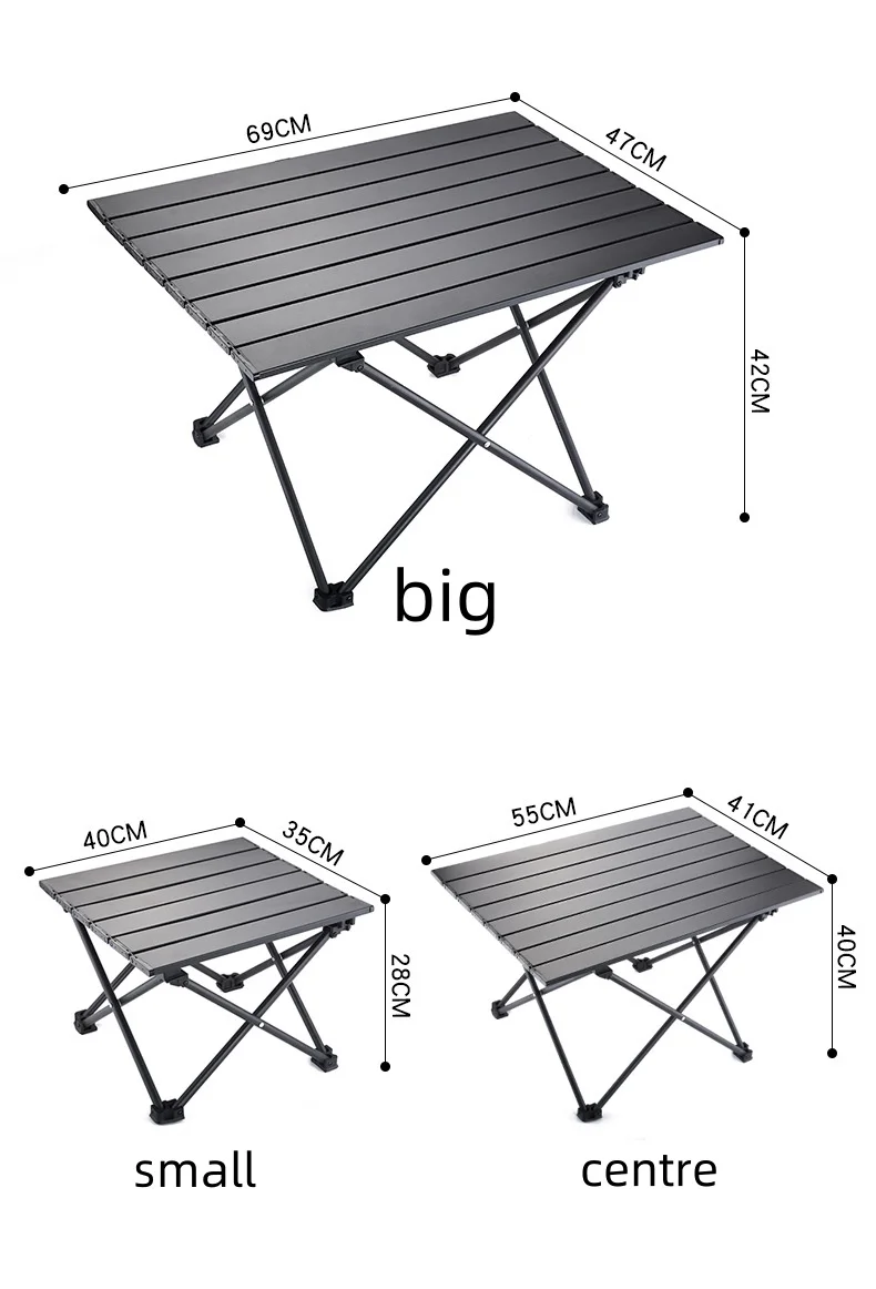 Lightweight Compact Metal Picnic Table Foldable Outdoor Side Table for Beach BBQ Camping