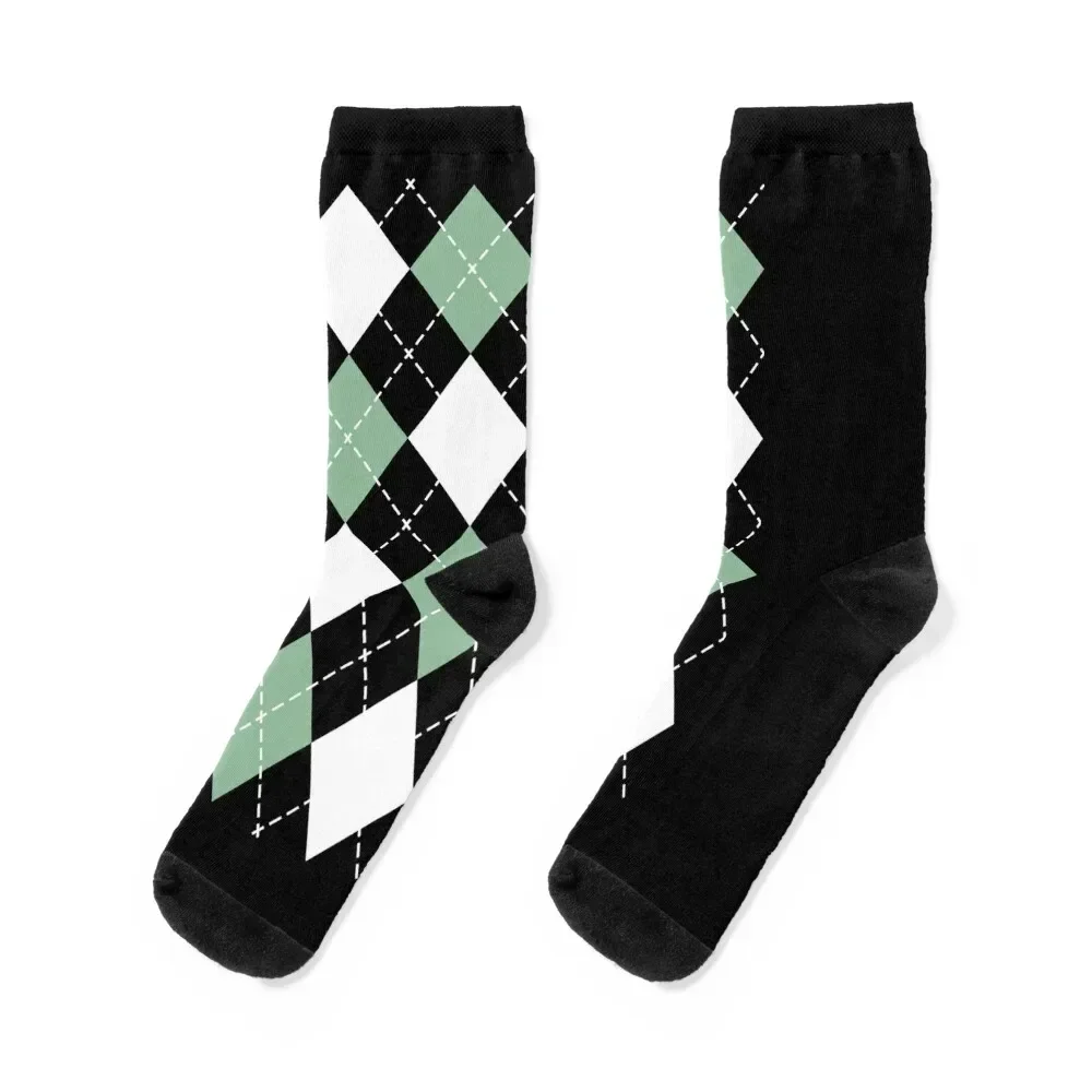 Rockabilly Green Argyle 1950s Sock Hop Dance Party Retro Classic Rock n Roll Socks Novelties gift Children's Socks Woman Men's